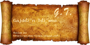 Gajdán Tímea névjegykártya